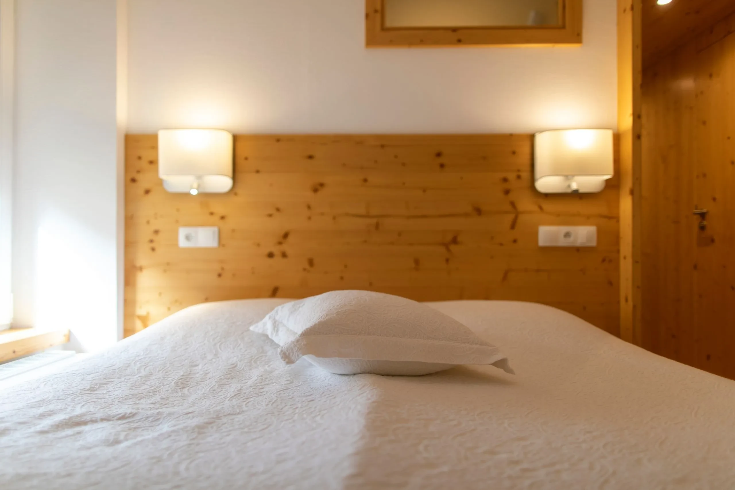 Cozy bedroom with wooden accents