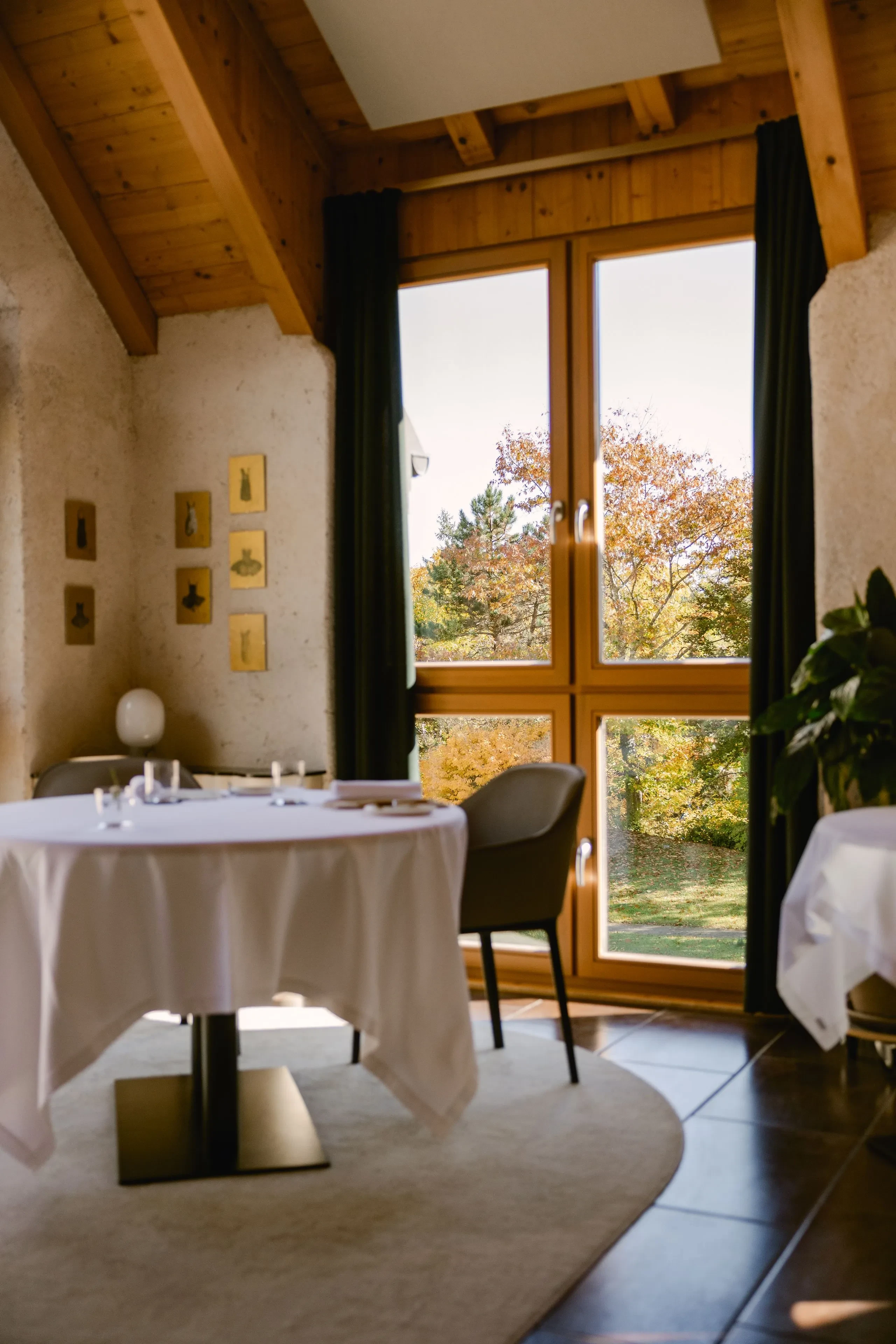 Cozy dining room with window view