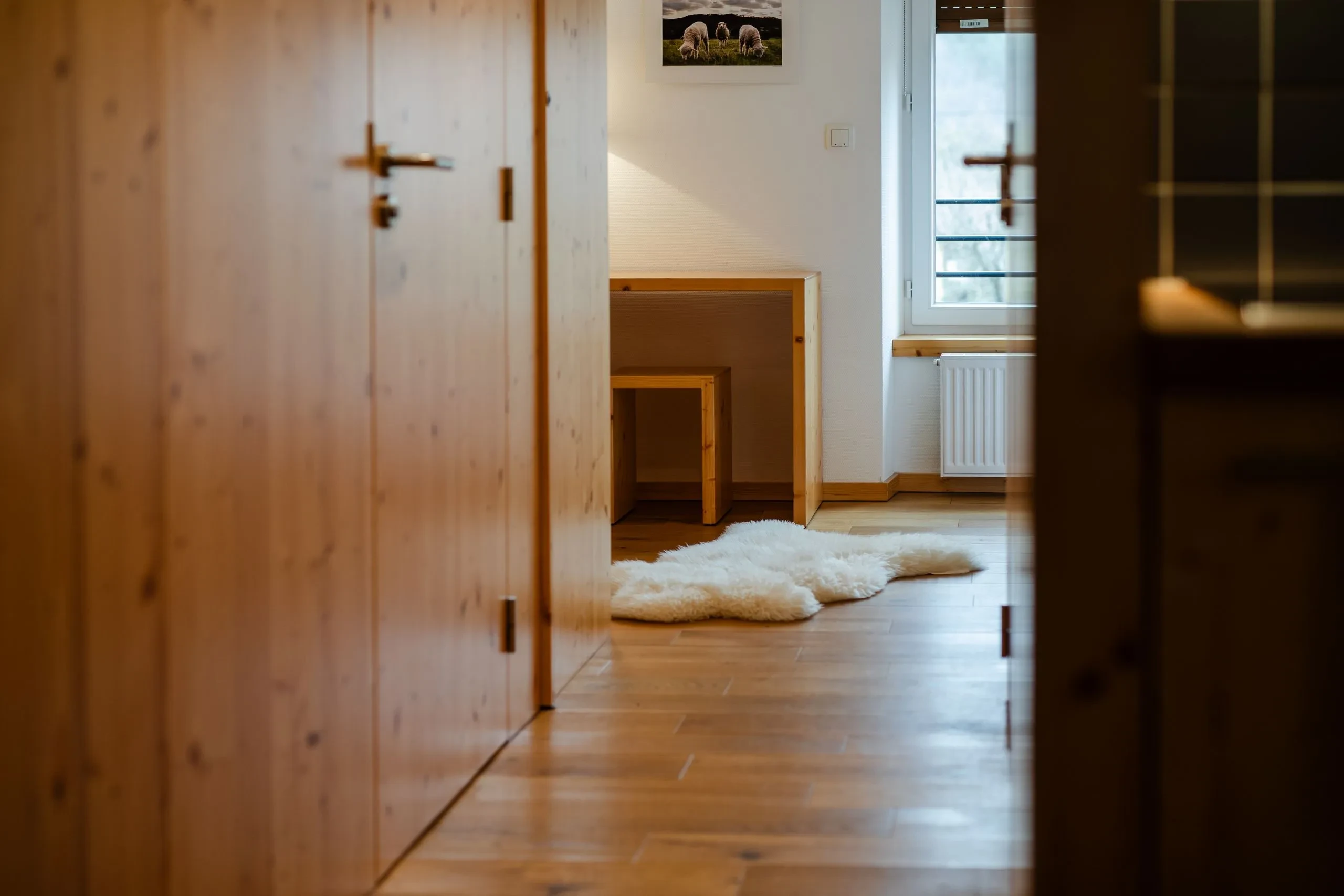 Cozy room with wooden decor
